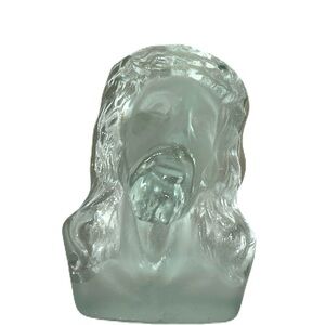Viking Frosted Glass Jesus Christ Sculpture